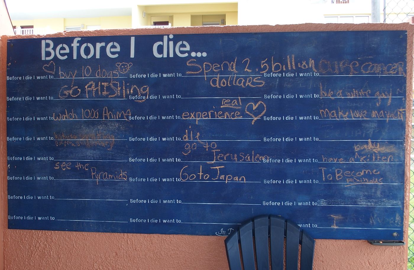 before I die I want to